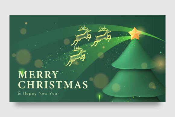 3D Christmas Banner Design Graphic: A Festive Illustration for Handmade Creations