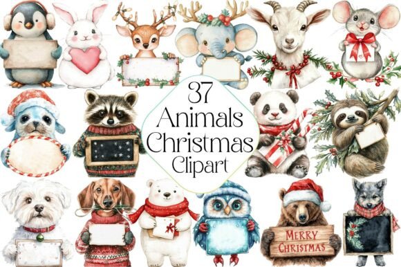 Animals Holding Merry Christmas Sign Review