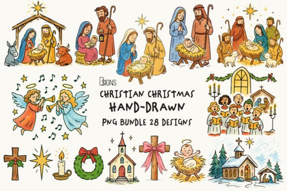 Christian Christmas Nativity Bundle Png Review for Digital Sellers