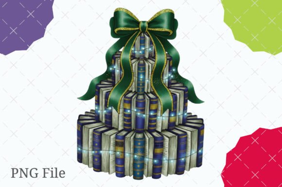 Christmas Book Tree Xmas Teachers PNG for Festive Branding and Packaging