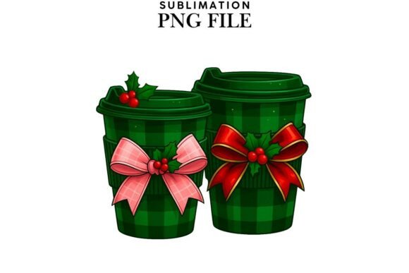Christmas Coffee PNG Design for T-shirts: A Festive Illustration with Brand Potential