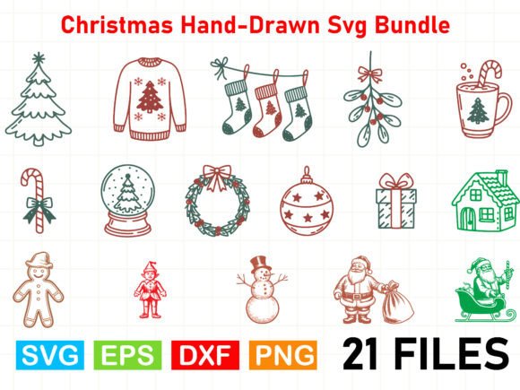 Christmas Hand-Drawn Svg Bundle Review for Illustrations