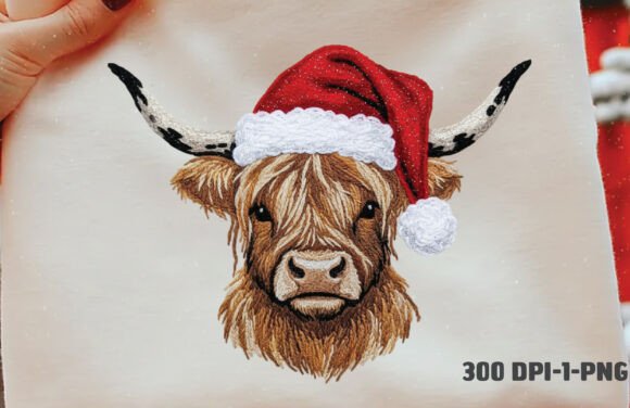 Christmas Highland Cow PNG: A Festive Illustration for Branding and Marketing
