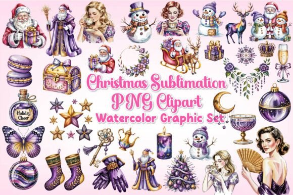 Christmas Sublimation PNG Clipart: A Festive Graphic Design Asset for Crafters