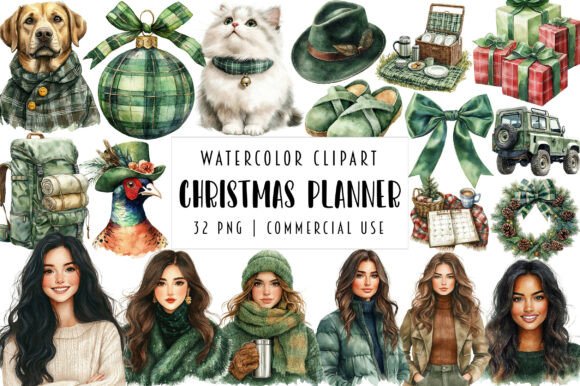 Christmas Winter Planner Clipart for Illustrations