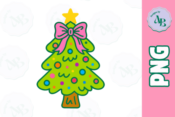 Colorful Bright Christmas Tree PNG: A Vibrant Illustration for Content Creators