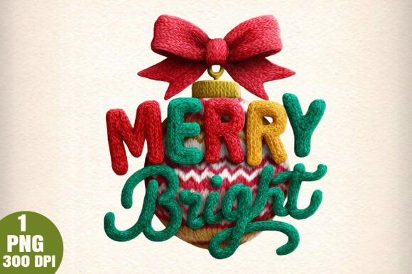 Crochet Yarn Christmas Merry and Bright Illustrations Review