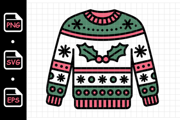 Cute Christmas Sweater with Holly: A Designer’s Review of Seasonal Illustrations