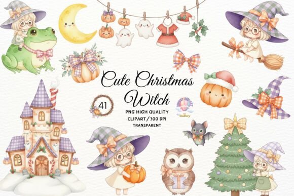 Cute Christmas Witch Clipart: A Designer’s Review for Seasonal Illustrations
