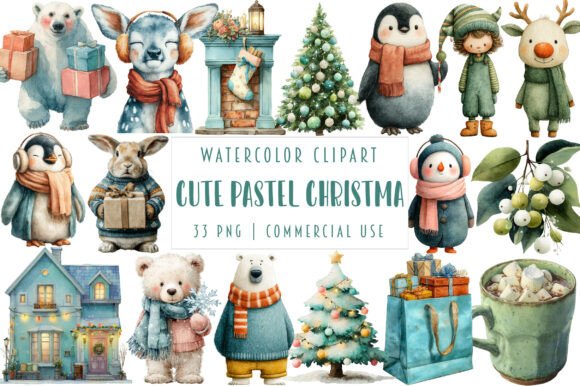 Cute Pastel Christmas Clipart: A Designer’s Review for Brand Identity and Illustrations