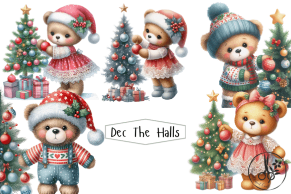 Dec the Halls - Christmas Clipart for Festive Local Business Branding