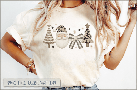Leopard Santa PNG, Christmas Coquette Ya Illustrations