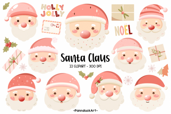 Pink Santa Claus Clipart: A Playful Illustration Asset for Seasonal Web Design