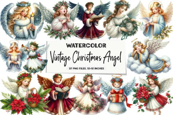 Vintage Christmas Angel Clipart: A Brand Designer’s Review of Illustrations