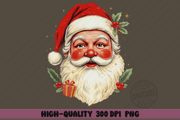 Vintage Santa Png Adds Festive Flair to Local Business Branding