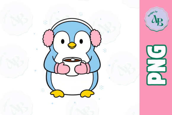 Winter Cute Penguin Christmas PNG: A Festive Illustration for Handmade Creations