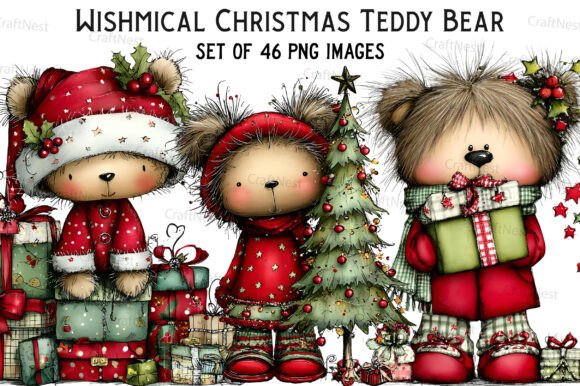 Wishmical Christmas Teddy Bear Clipart Review for Embroidery Projects